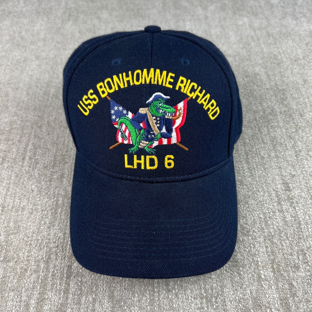 The Corps USS Bonhomme Richard LHD 6 Navy Blue Snapback Hat Cap One Size WASP